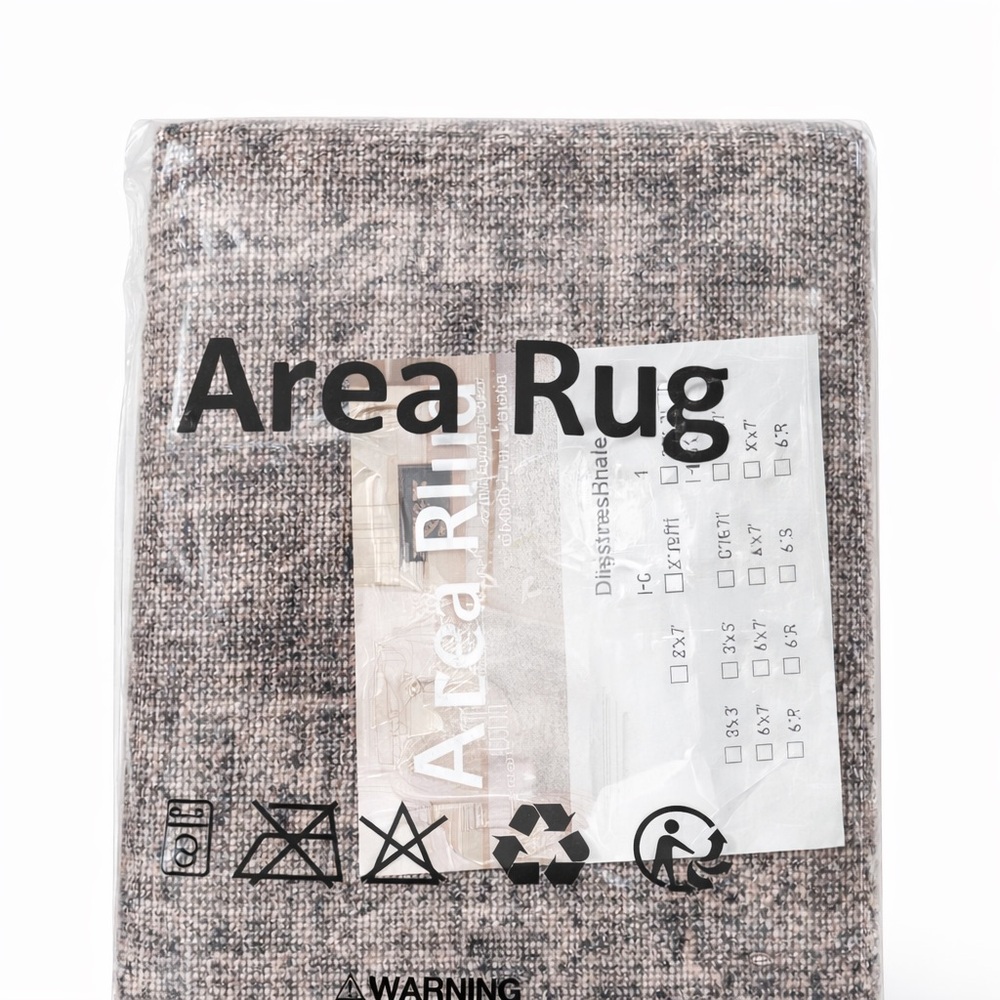 🏡 Area Rug 3x5 Neutral Modern Distressed Design – New - Picture 2 of 2
